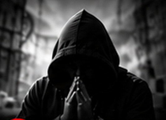 Hooded artist silhouette